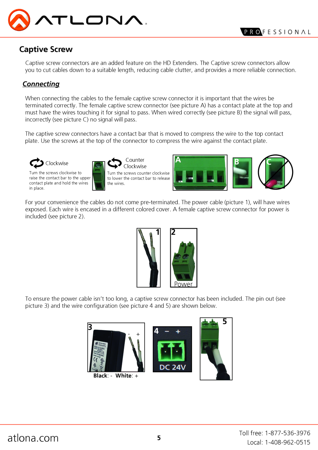 Atlona AT-HDTX user manual Captive Screw, Connecting 