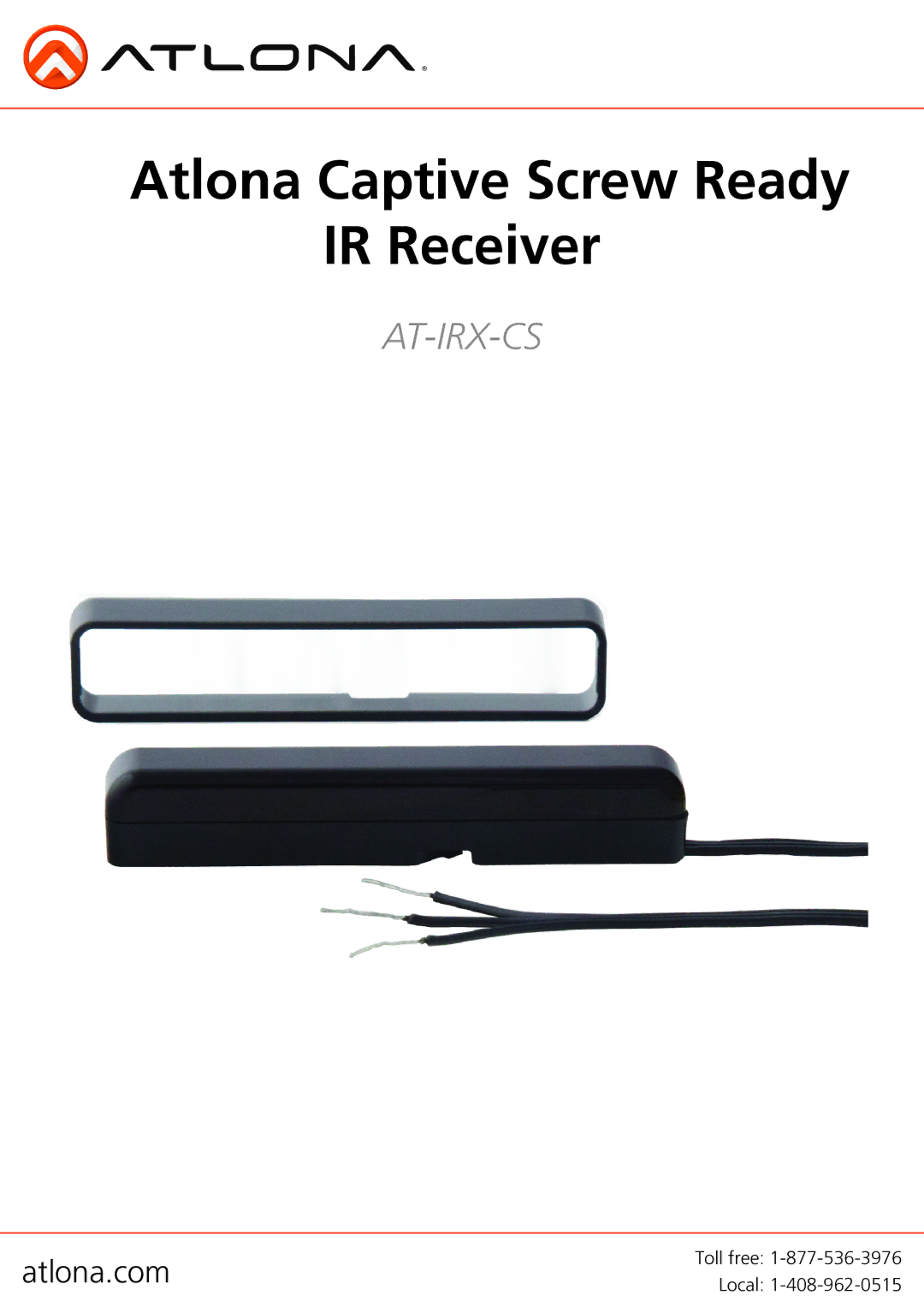 Atlona AT-IRX-CS manual Atlona Captive Screw Ready IR Receiver, At-Irx-Cs, Atlona.com 