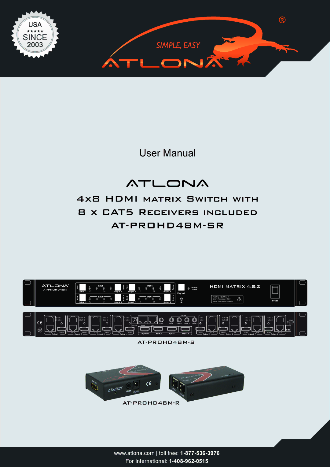 Atlona AT-PROHD48M-R user manual Atlona 