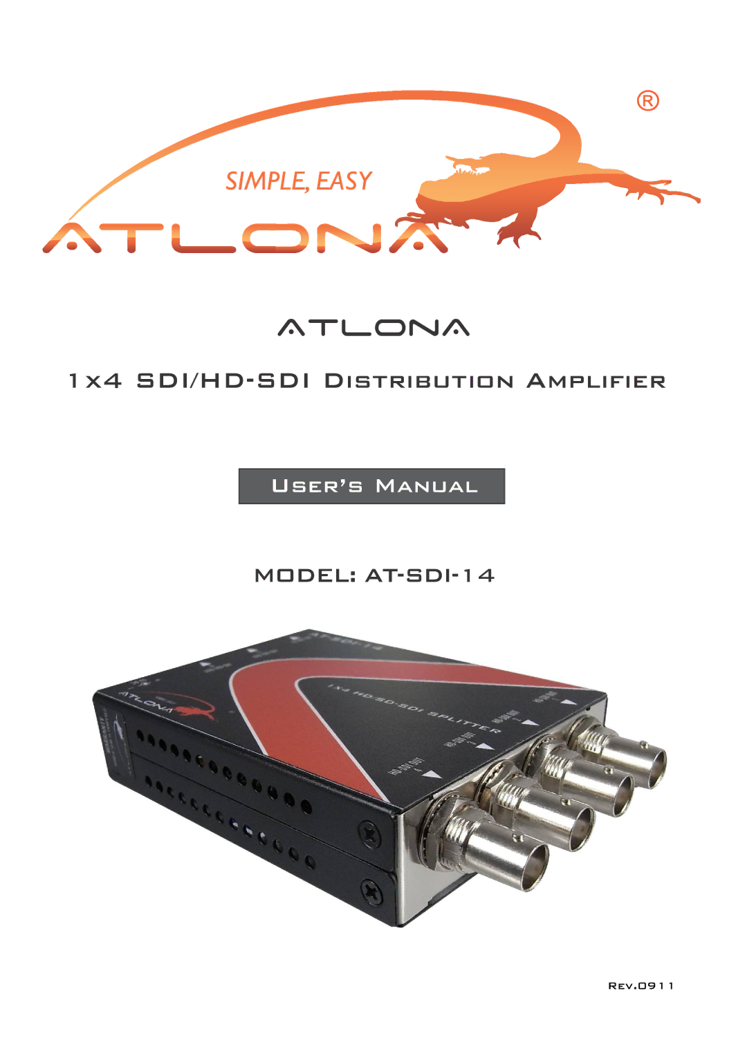 Atlona AT-SDI-14 user manual AtlonA 