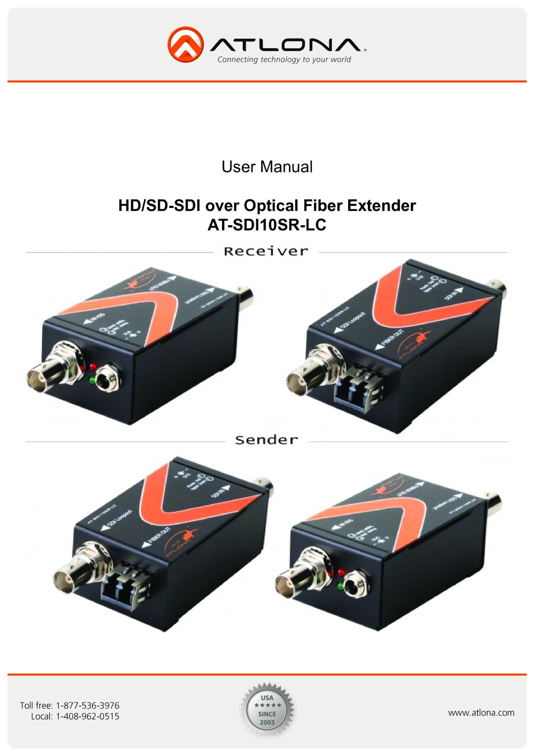 Atlona AT-SDI10SR-LC user manual 