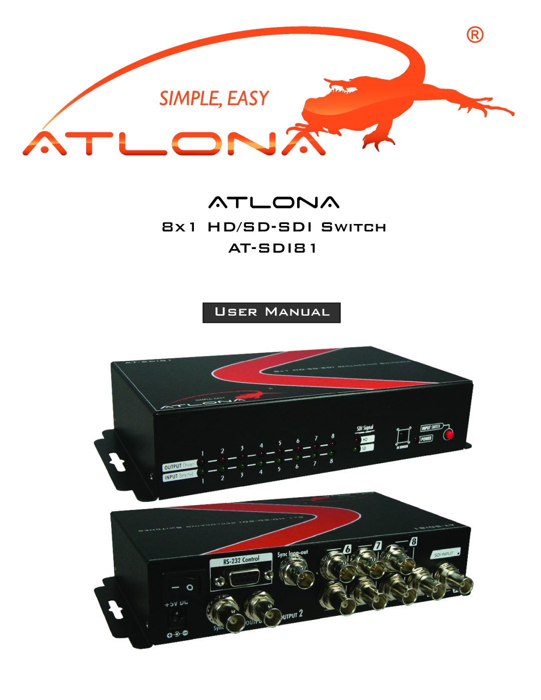 Atlona AT-SDI81 user manual Atlona 