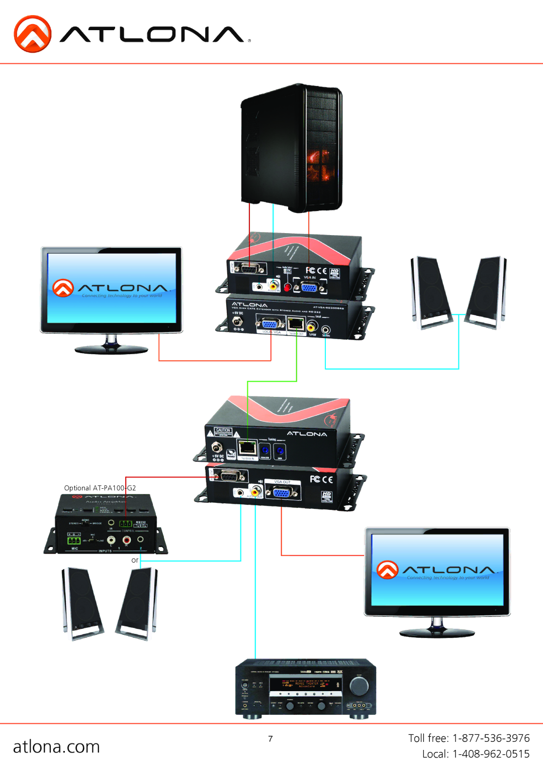 Atlona AT-VGA-RS300SRS user manual Optional AT-PA100-G2 