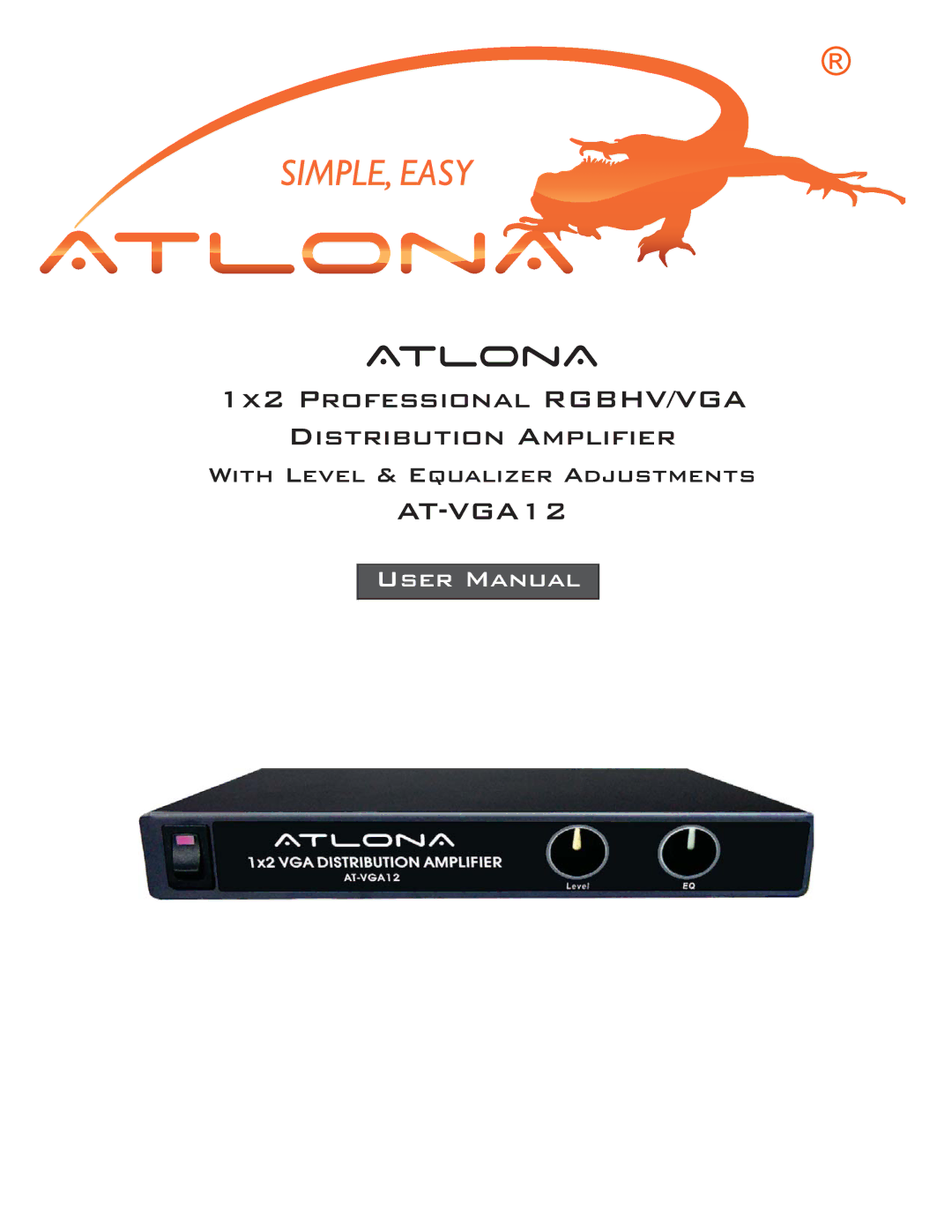 Atlona AT-VGA12 user manual AtlonA 