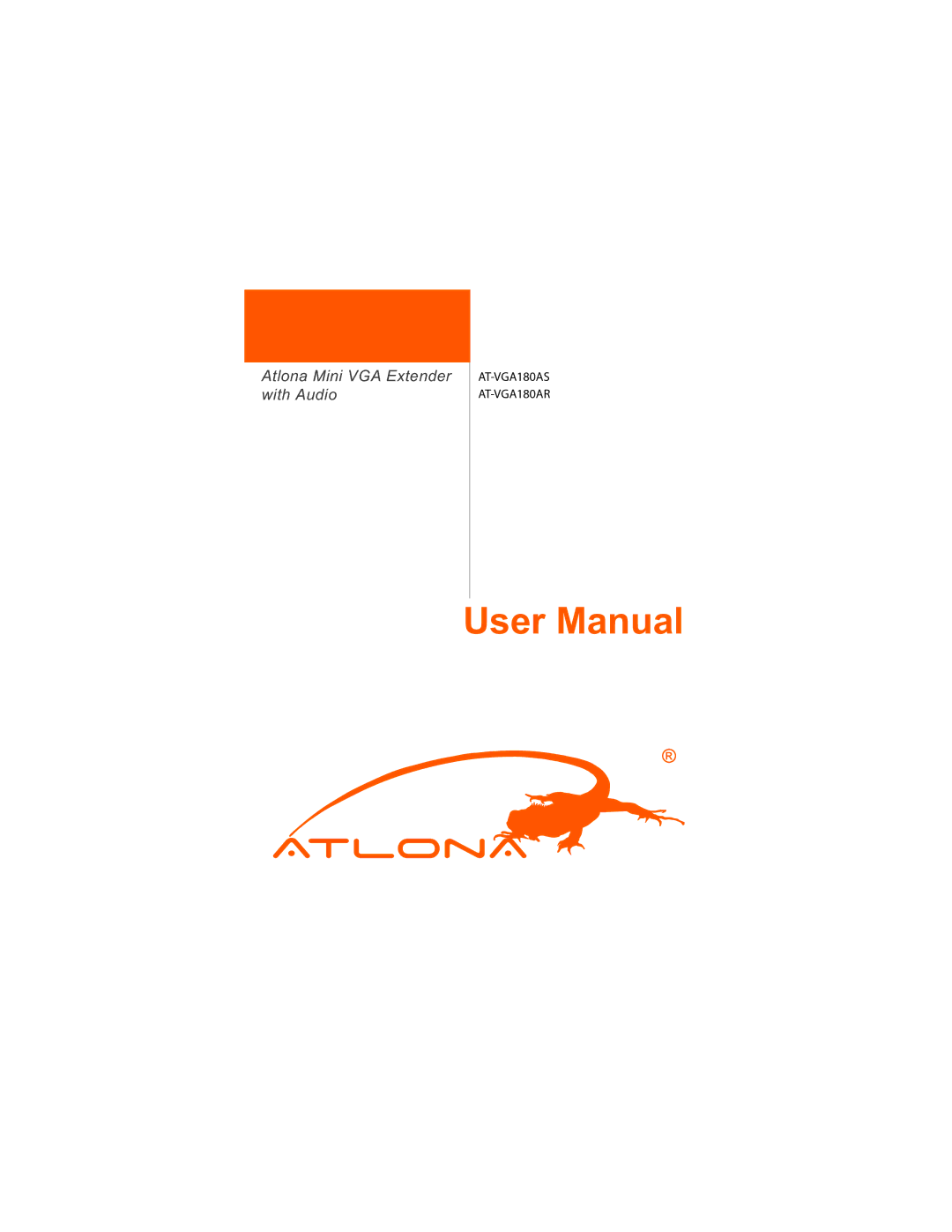 Atlona AT-VGA180AS, AT-VGA180AR user manual Atlona Mini VGA Extender with Audio 