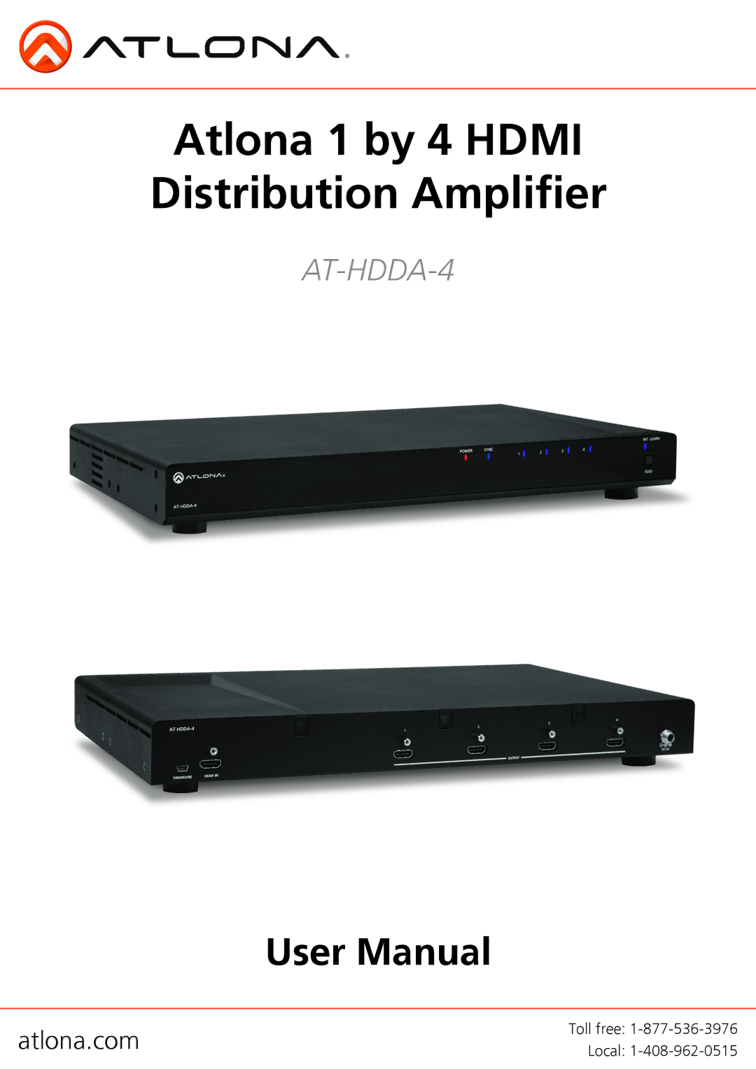 Atlona HDMI user manual Atlona 1 by 4 Hdmi Distribution Amplifier 