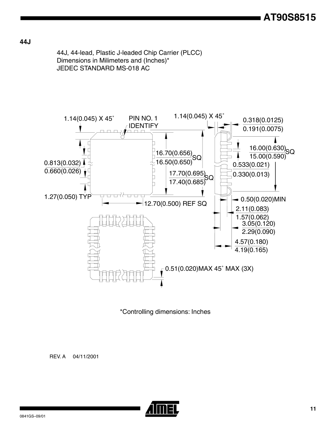 Atmel AT90S8515-4 manual 44J, Identify 