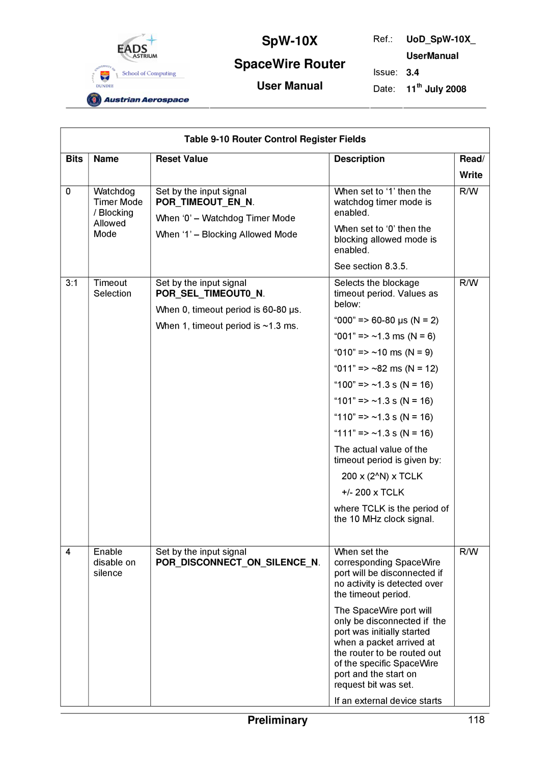 Atmel SpW-10X user manual 118 