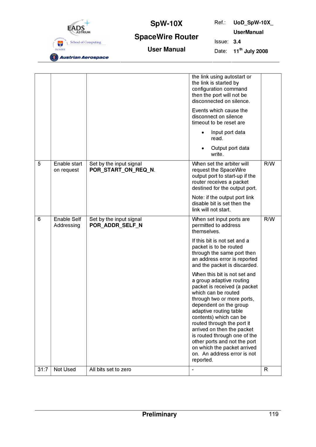 Atmel SpW-10X user manual 119 