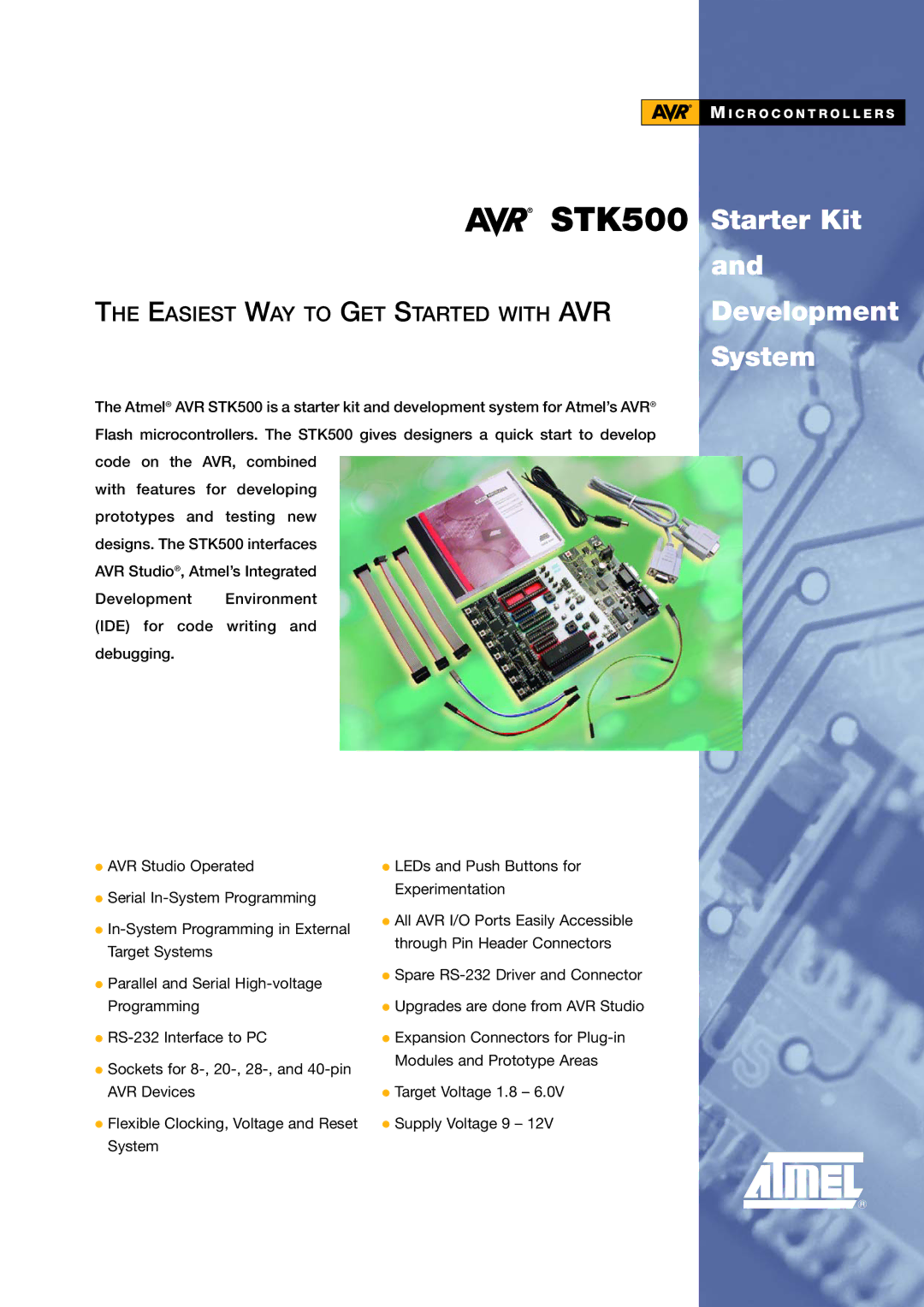 Atmel quick start STK500 Starter Kit, Development, System 