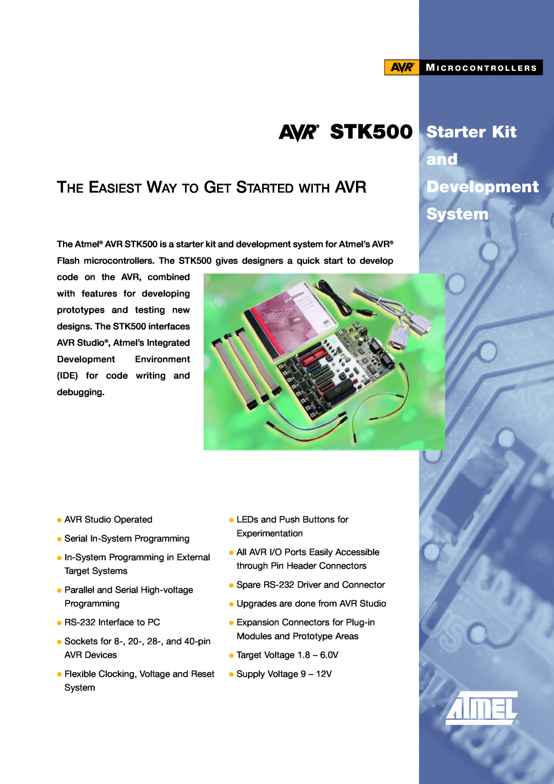 Atmel quick start STK500 Starter Kit, Development, System, The Easiest Way To Get Started With Avr 