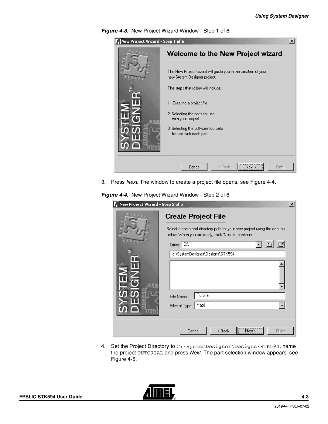 Atmel STK594 manual Using System Designer 