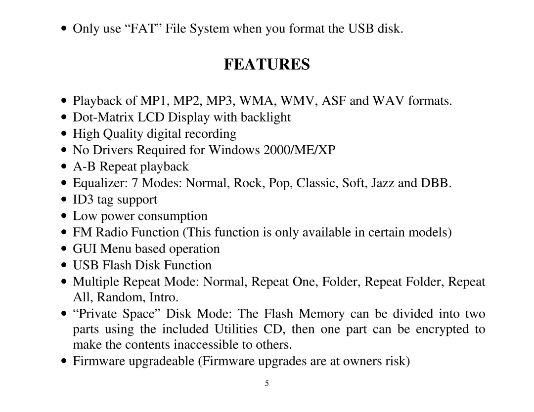 ATMT MP130 manual Features 