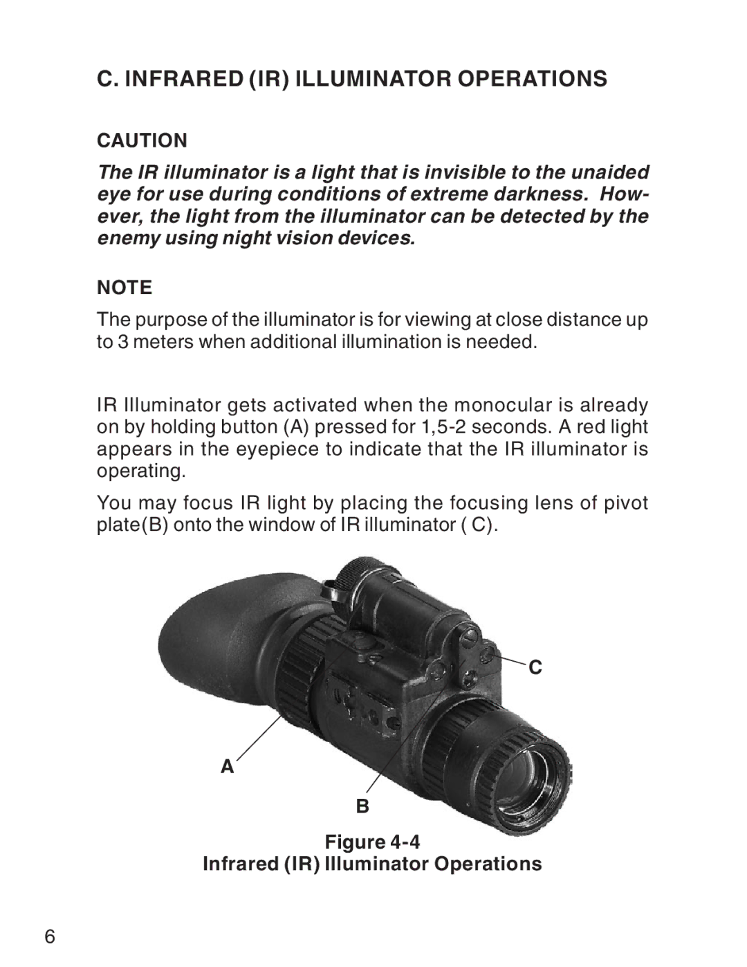 ATN 3 manual Infrared IR Illuminator Operations 