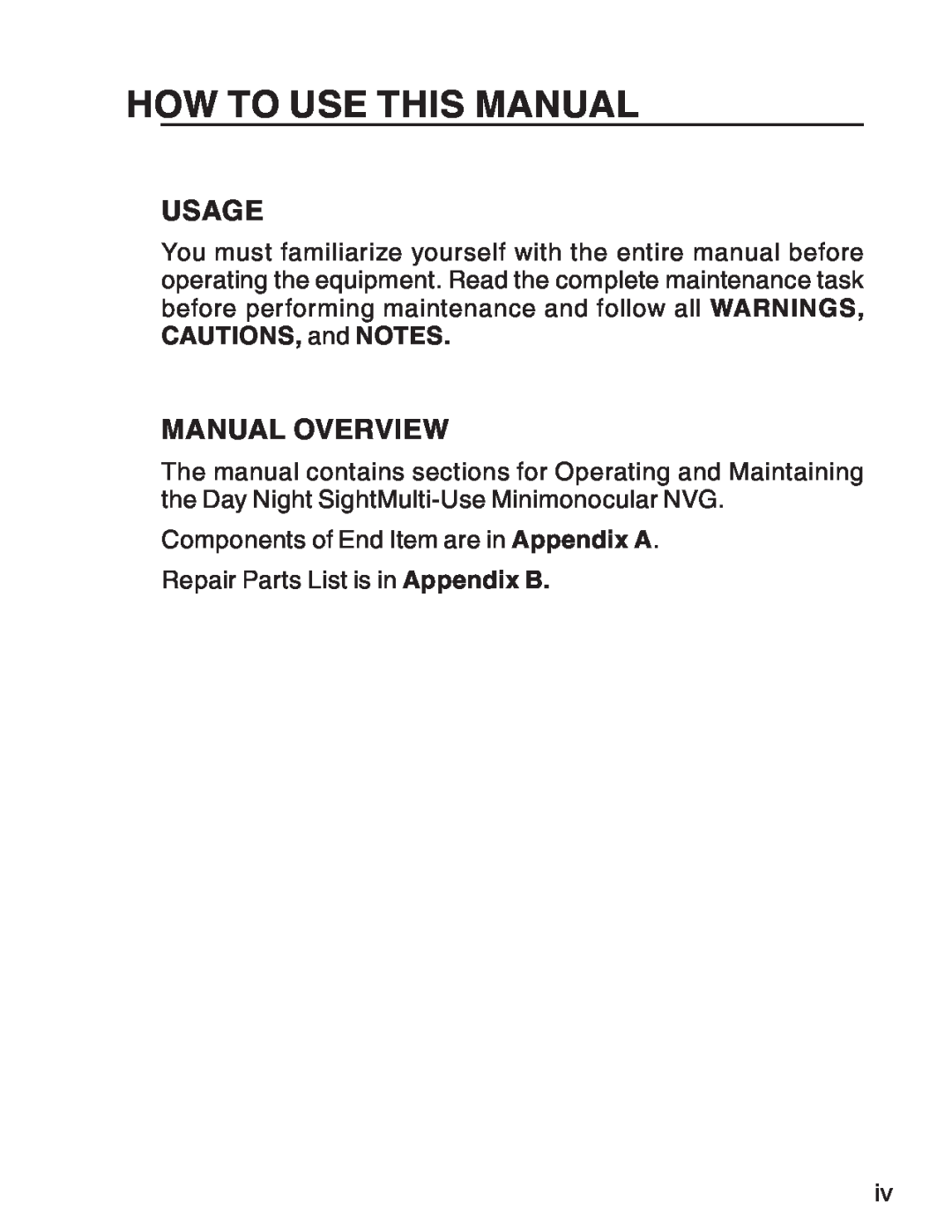 ATN 3 manual How To Use This Manual, Usage, Manual Overview 