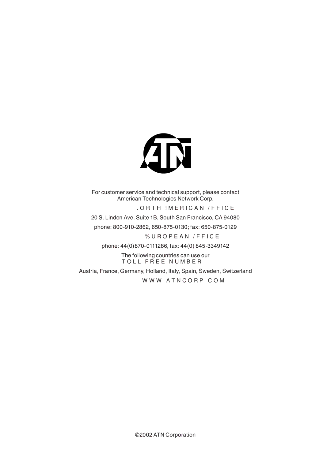 ATN ATN 2-6x65 DNS manual European Office 