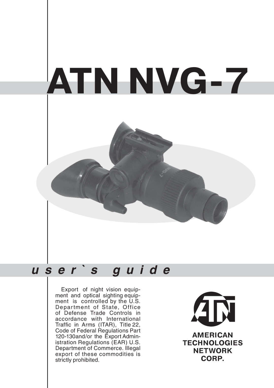 ATN ATN NVG7 manual ATN NVG7 