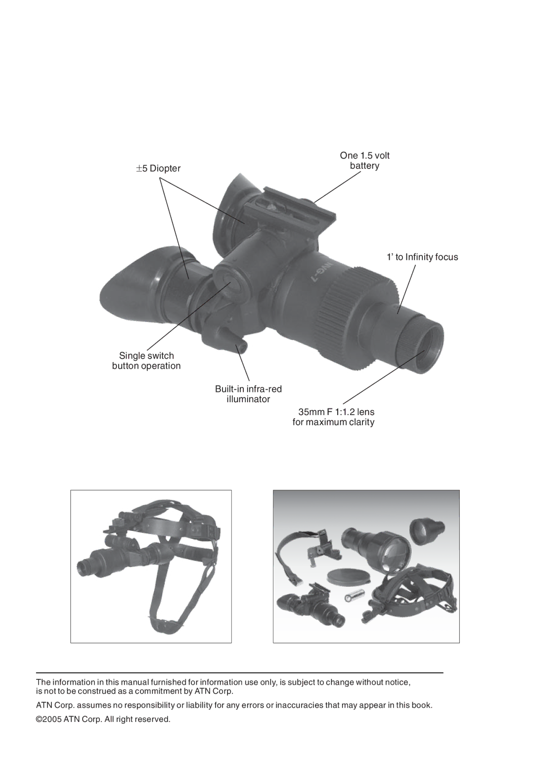 ATN ATN NVG7 manual 5 Diopter 