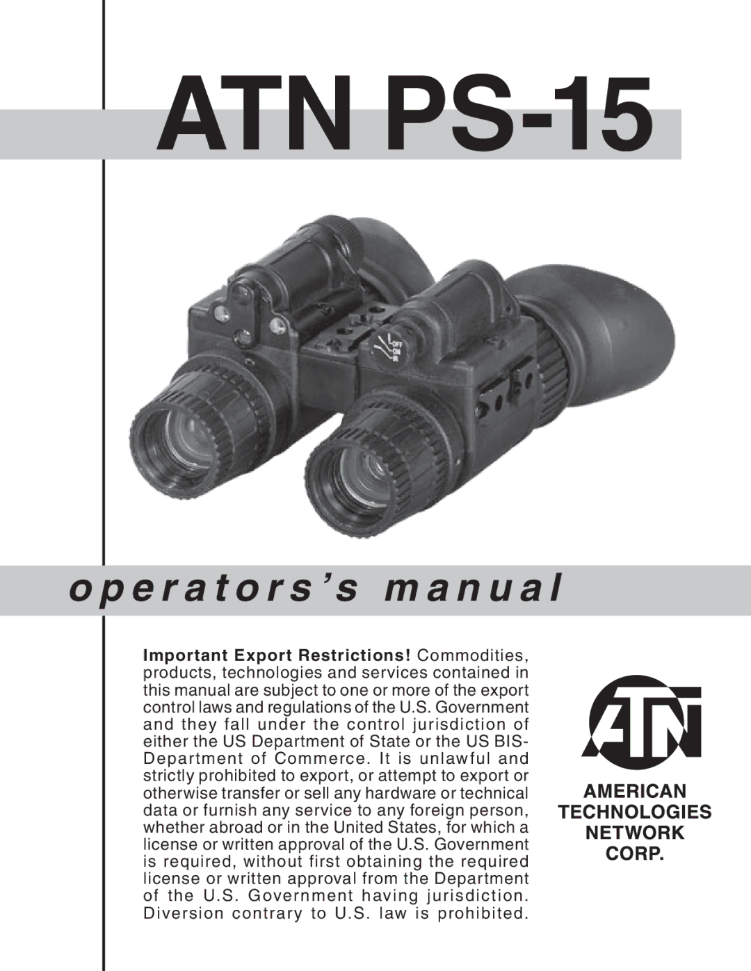 ATN ATN PS-15 manual 