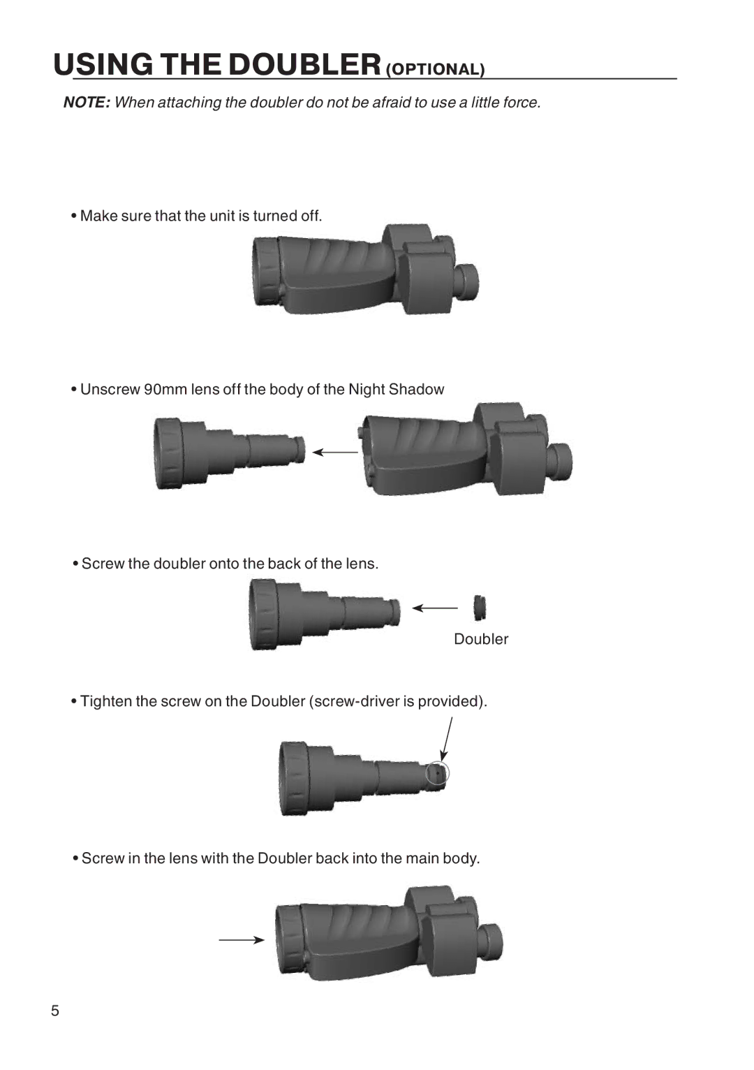 ATN Binocular manual Using the Doubleroptional 