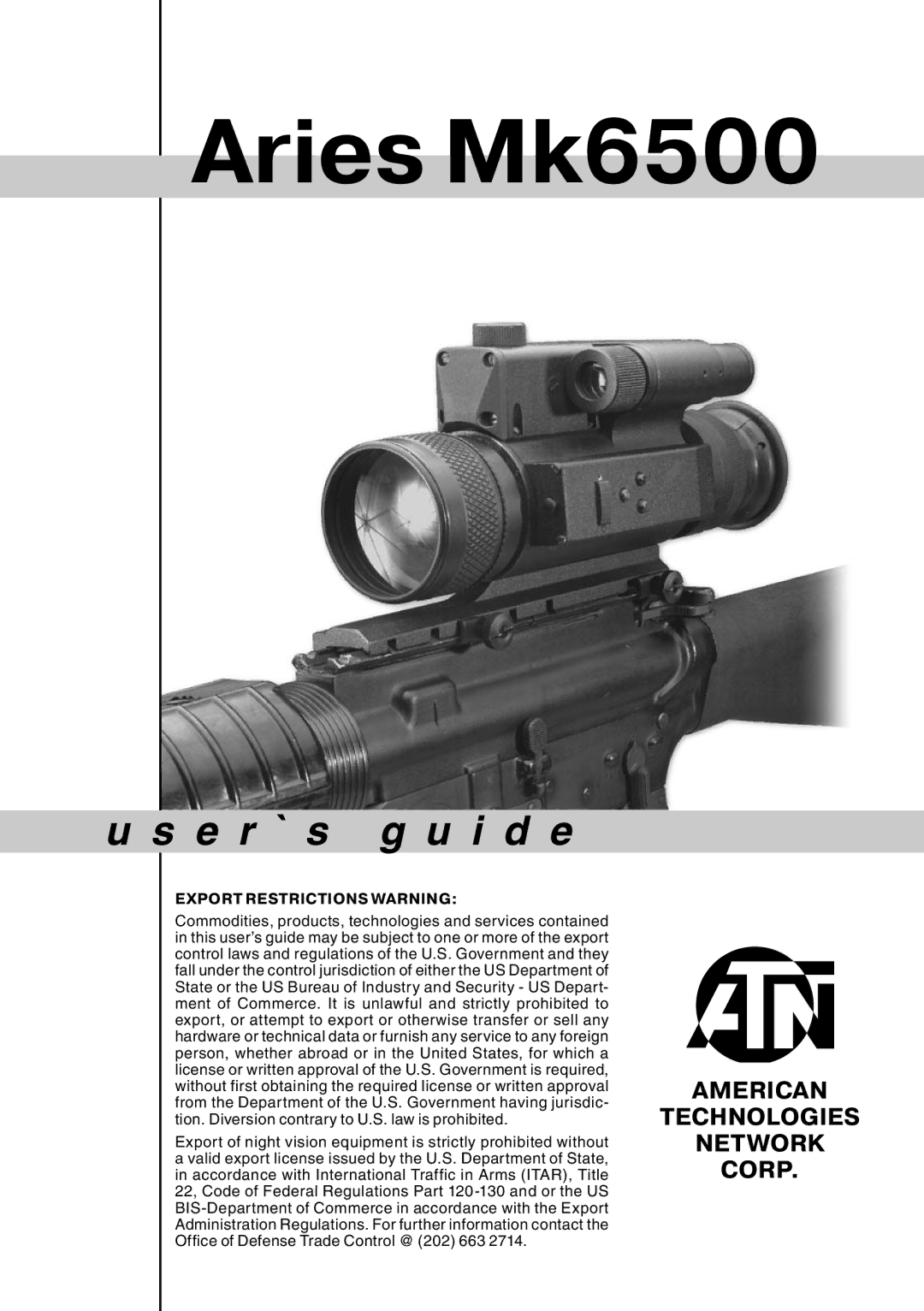 ATN manual Aries Mk6500 