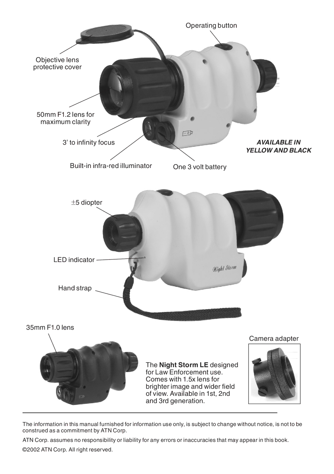 ATN NIGHT VISION MONOCULAR manual Available 