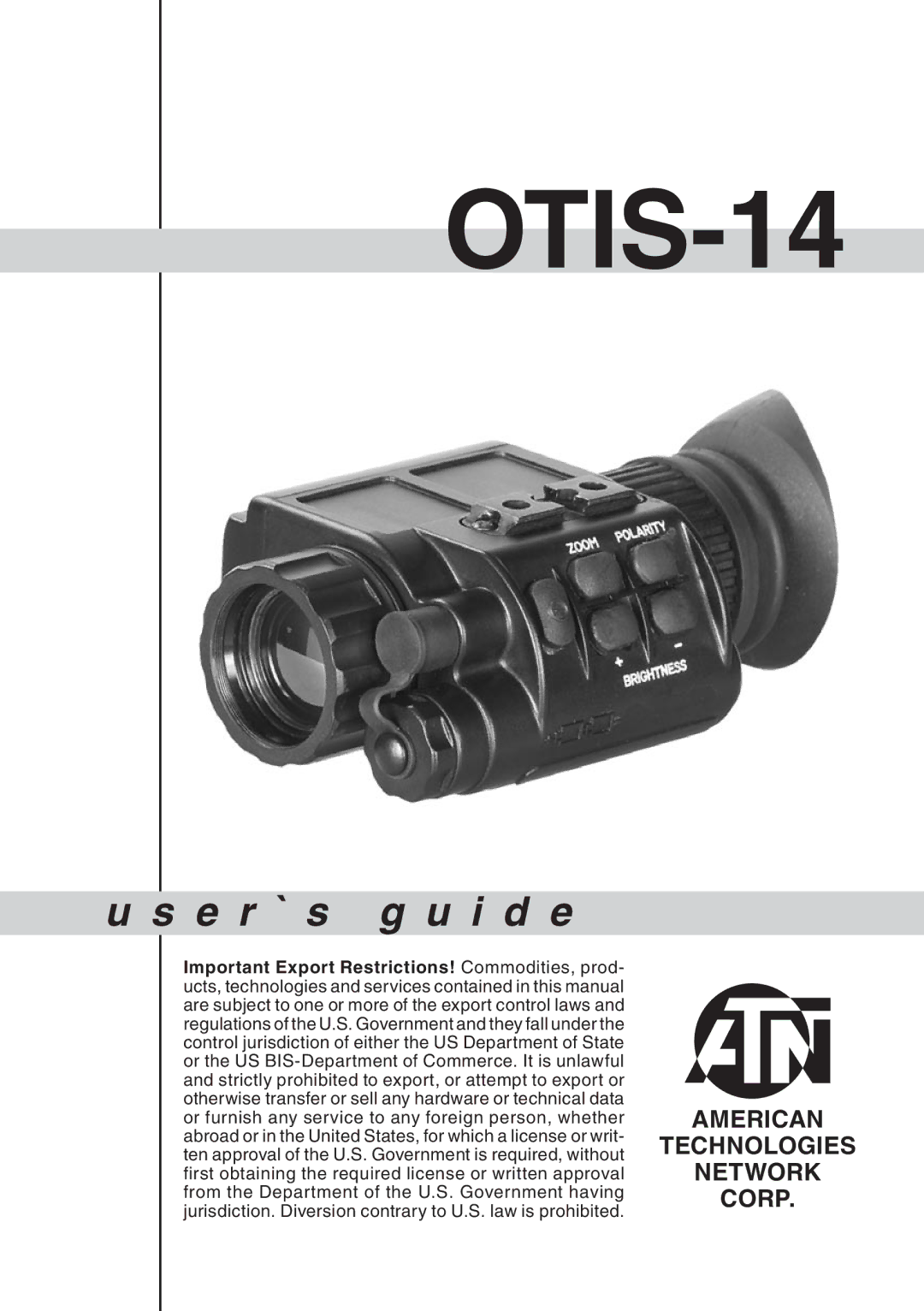 ATN OTIS-14 manual 