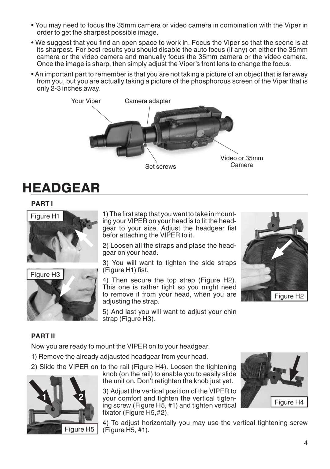 ATN Viper manual Headgear, Figure H1 