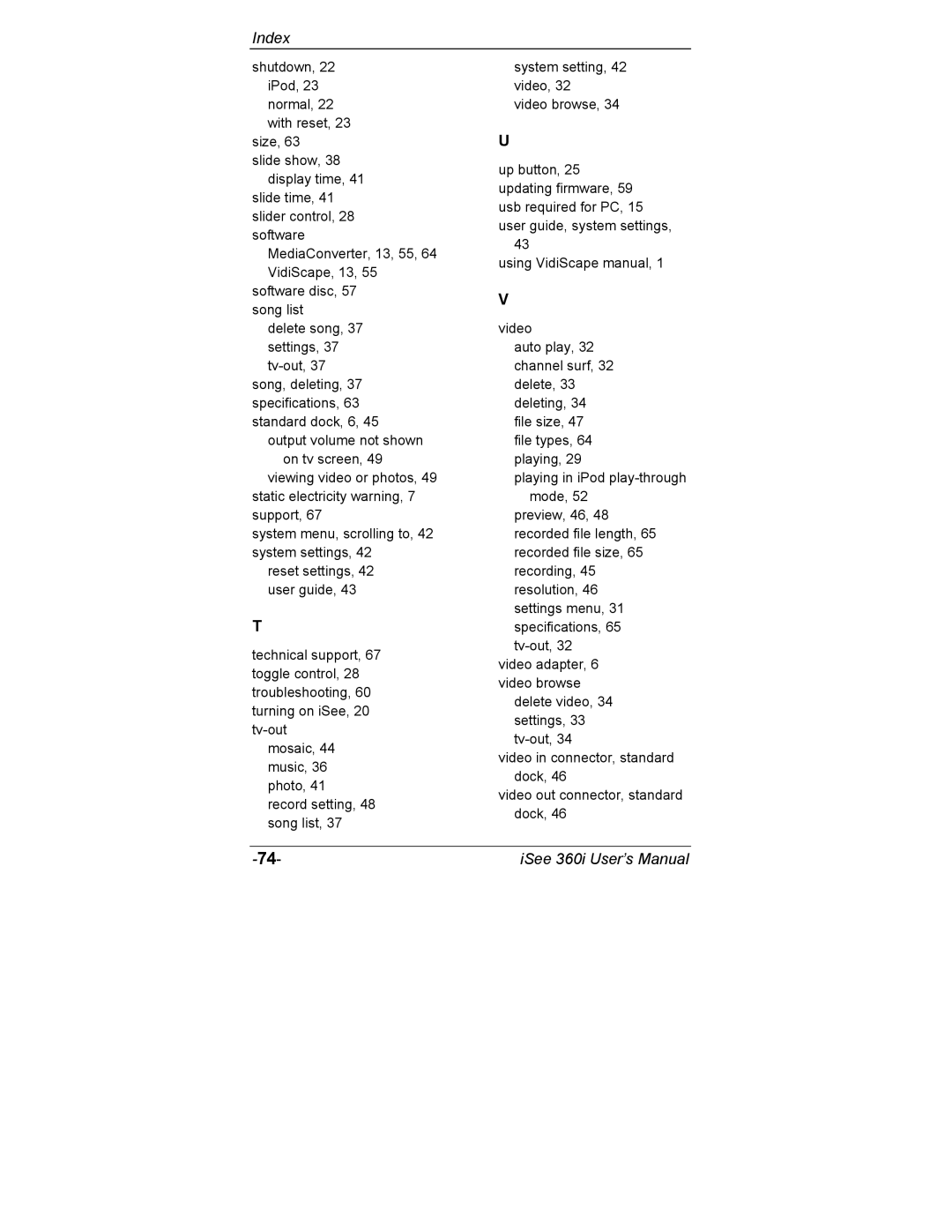 ATO 360i user manual Index 