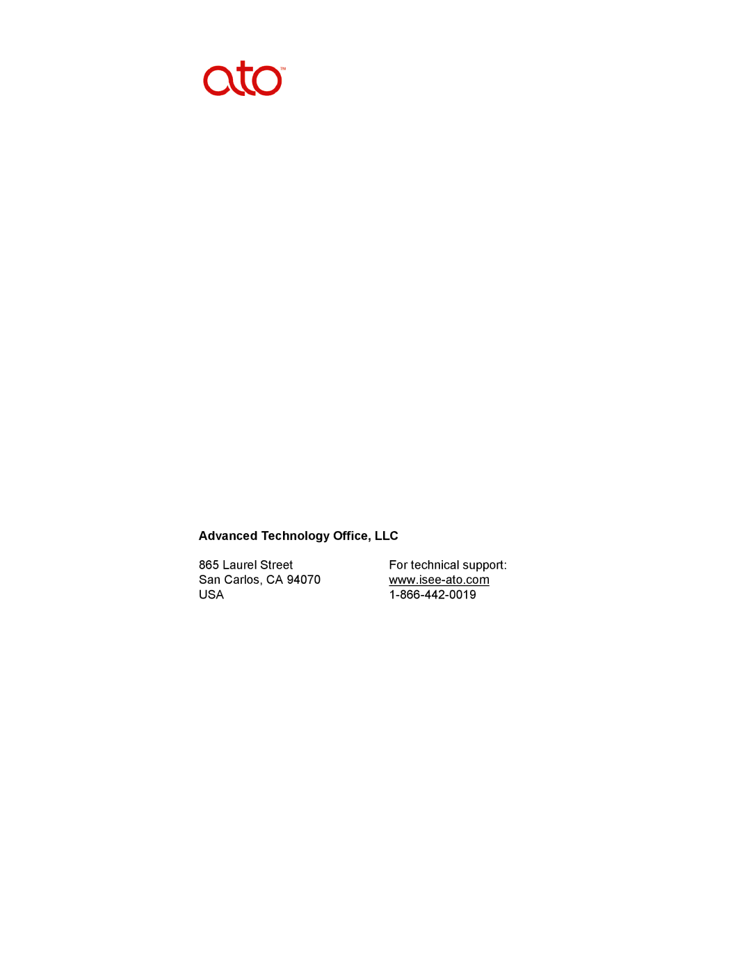 ATO 360i user manual Advanced Technology Office, LLC 