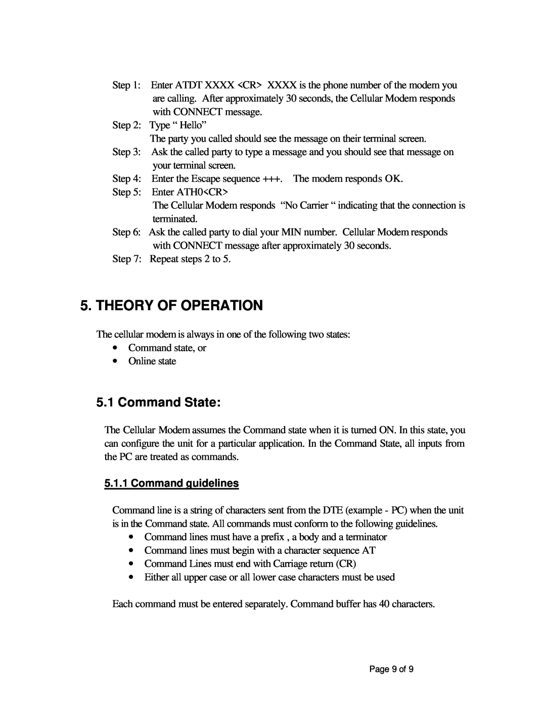 ATO CMM 900-3W manual Theory Of Operation, Command State, Command guidelines 