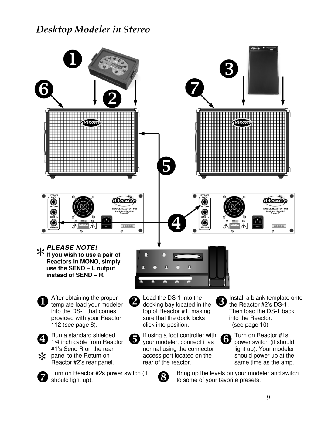 Atomic 112 owner manual Desktop Modeler in Stereo, Please Note 