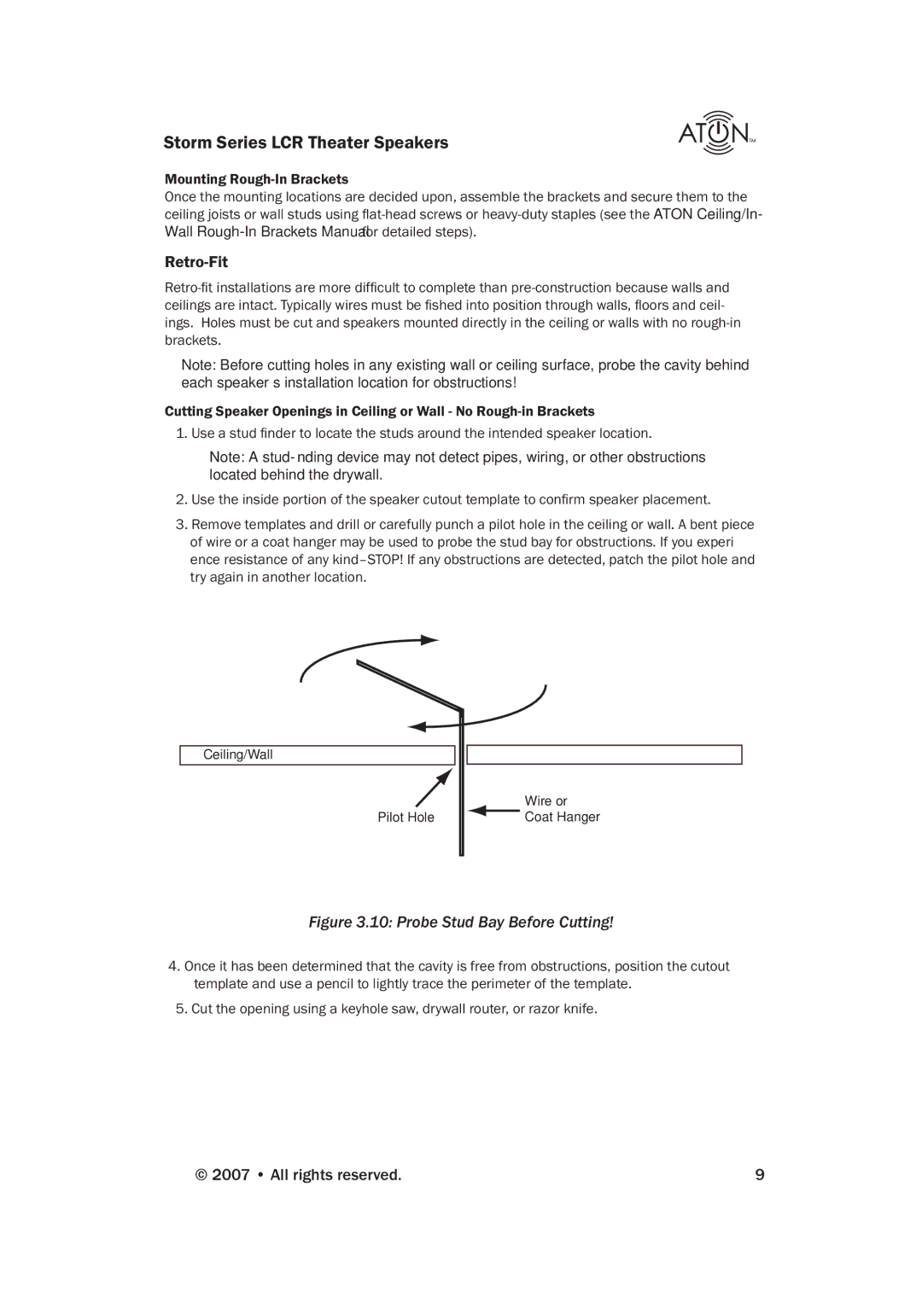 ATON A83C manual Retro-Fit, Probe Stud Bay Before Cutting 