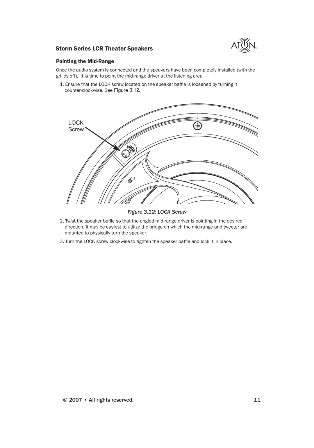 ATON A83C manual Pointing the Mid-Range, Lock 