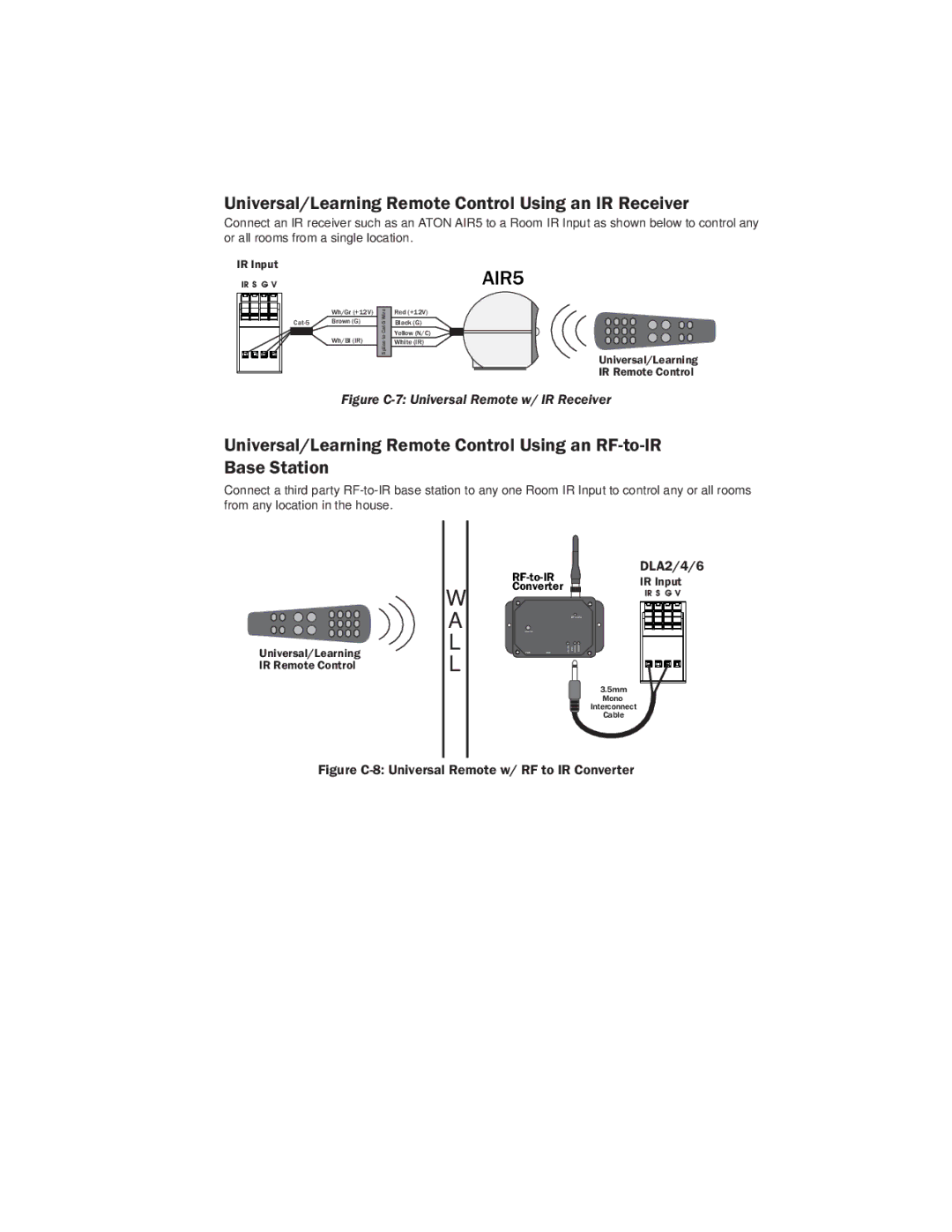 ATON DLA6, DLA4 manual DLA2/4/6, Figure C-8 Universal Remote w/ RF to IR Converter 