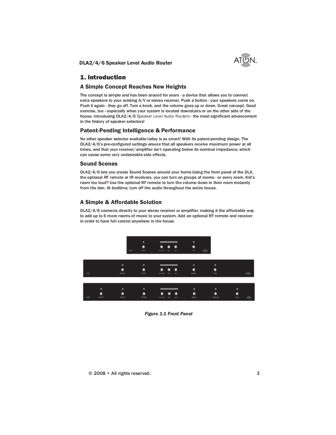 ATON DLA6, DLA4 Introduction, Simple Concept Reaches New Heights, Patent-Pending Intelligence & Performance, Sound Scenes 