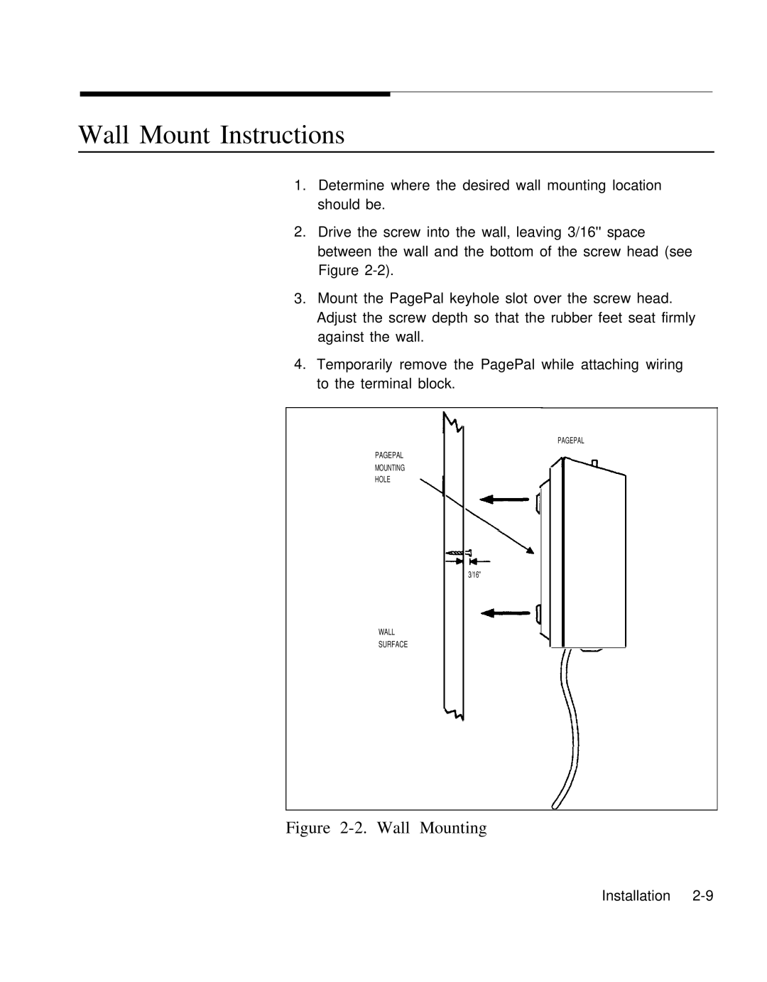 AT&T 0II722050-917 installation manual Wall Mount Instructions, Wall Mounting 