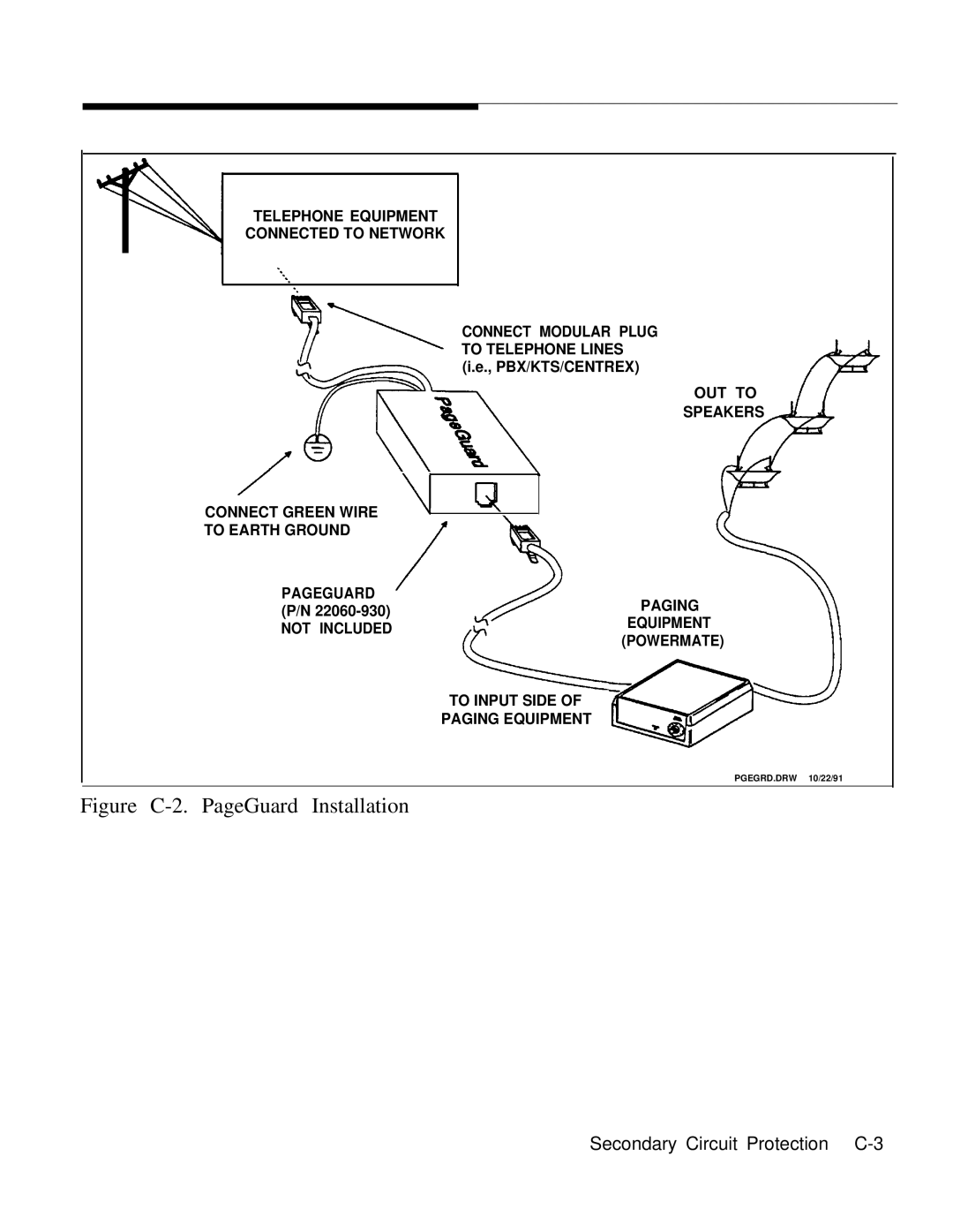 AT&T 0II722050-917 installation manual Figure C-2. PageGuard Installation 