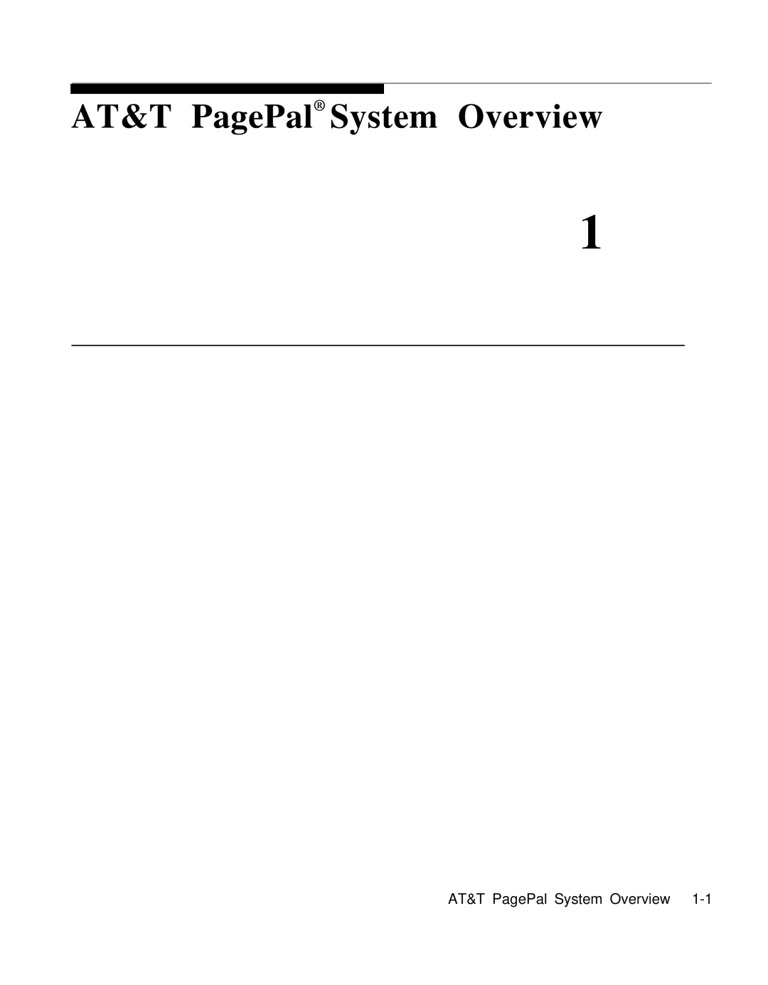 AT&T 0II722050-917 installation manual AT&T PagePal System Overview 