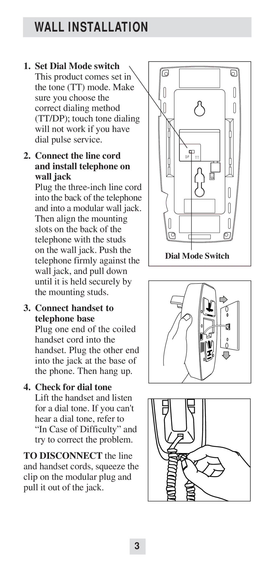 AT&T 100 user manual Wall Installation 