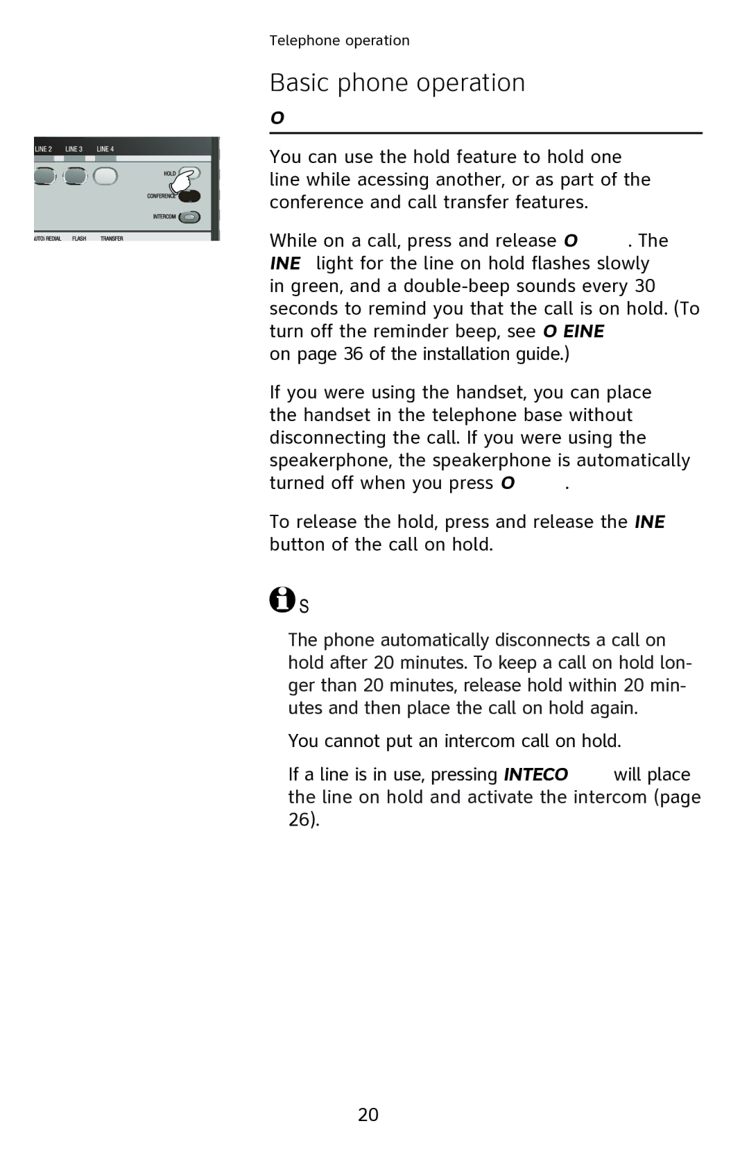 AT&T 1040 user manual Hold 