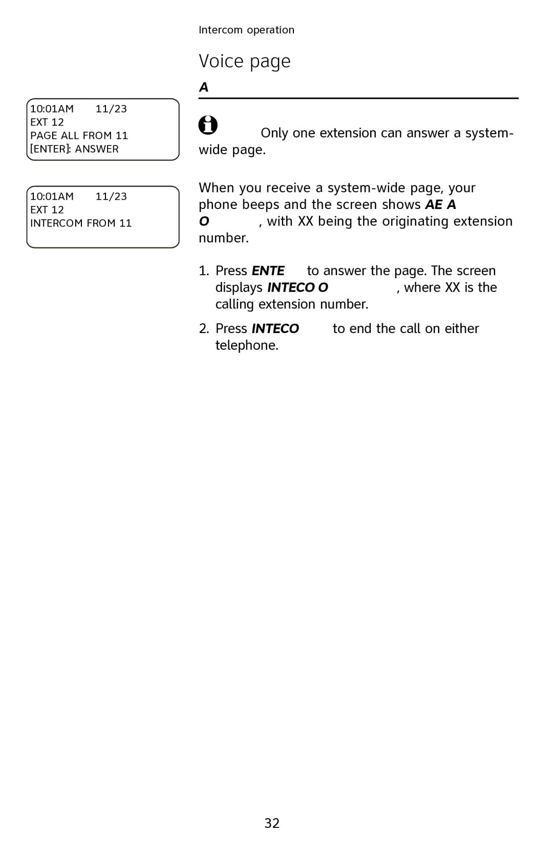 AT&T 1040 user manual Answer a system-wide 