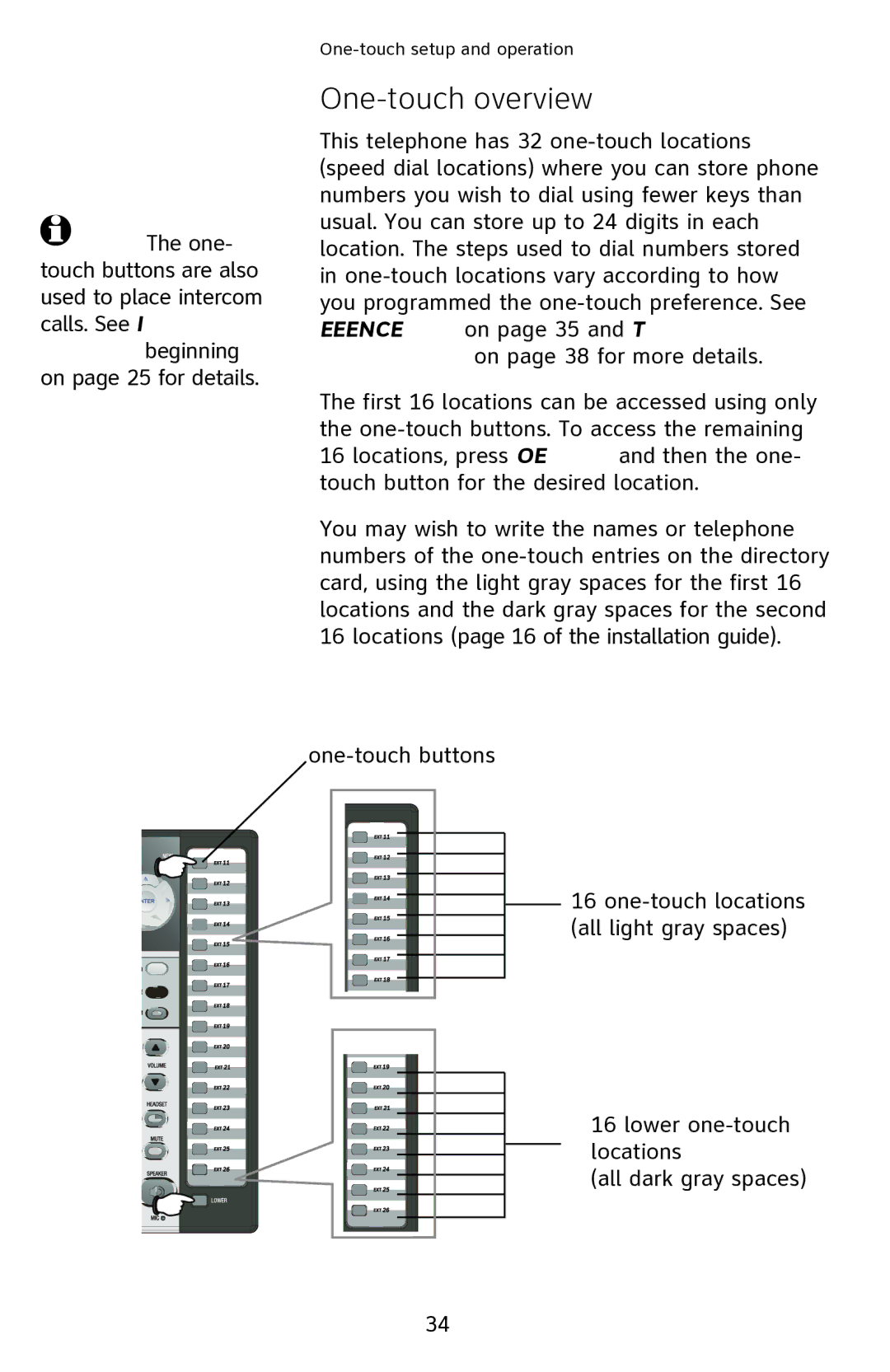 AT&T 1040 user manual One-touch overview 