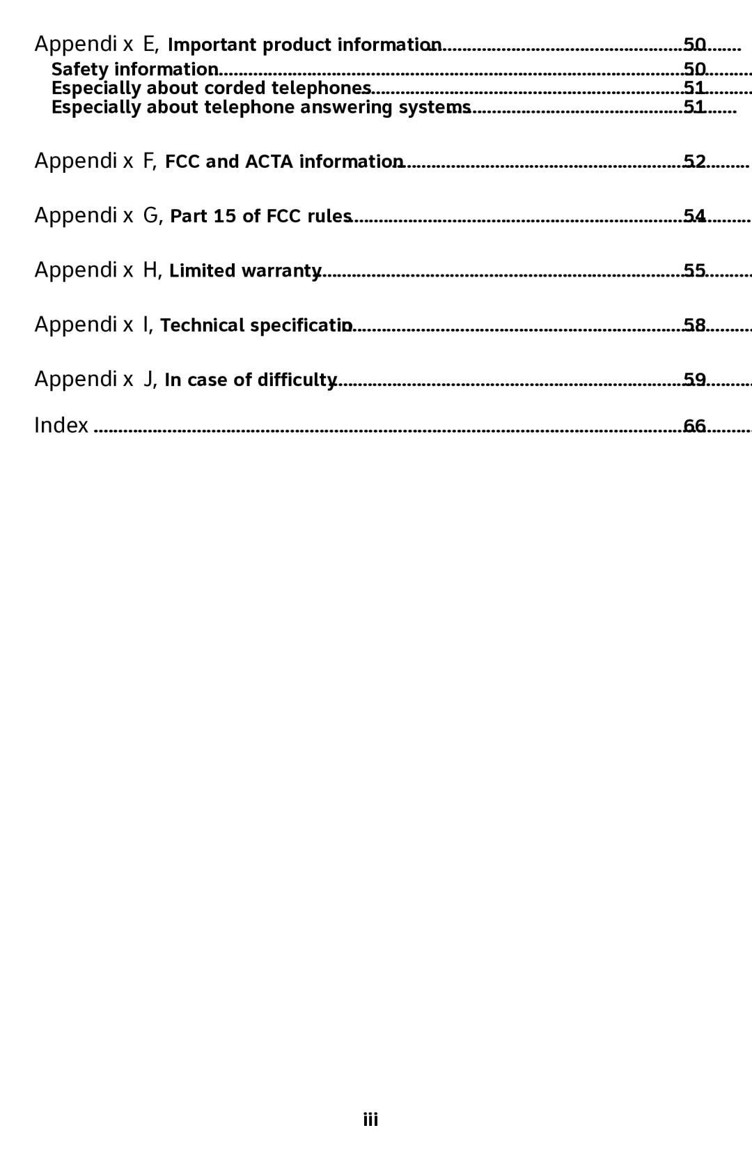 AT&T 1040 user manual Iii 