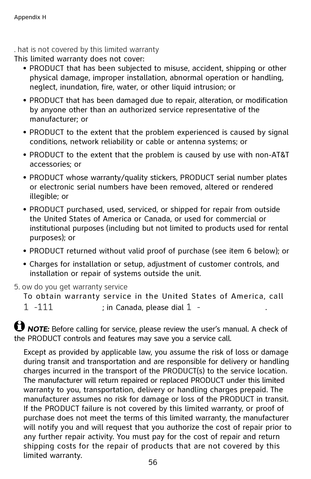 AT&T 1040 user manual 800 222-3111 in Canada, please dial 1 866, How do you get warranty service? 