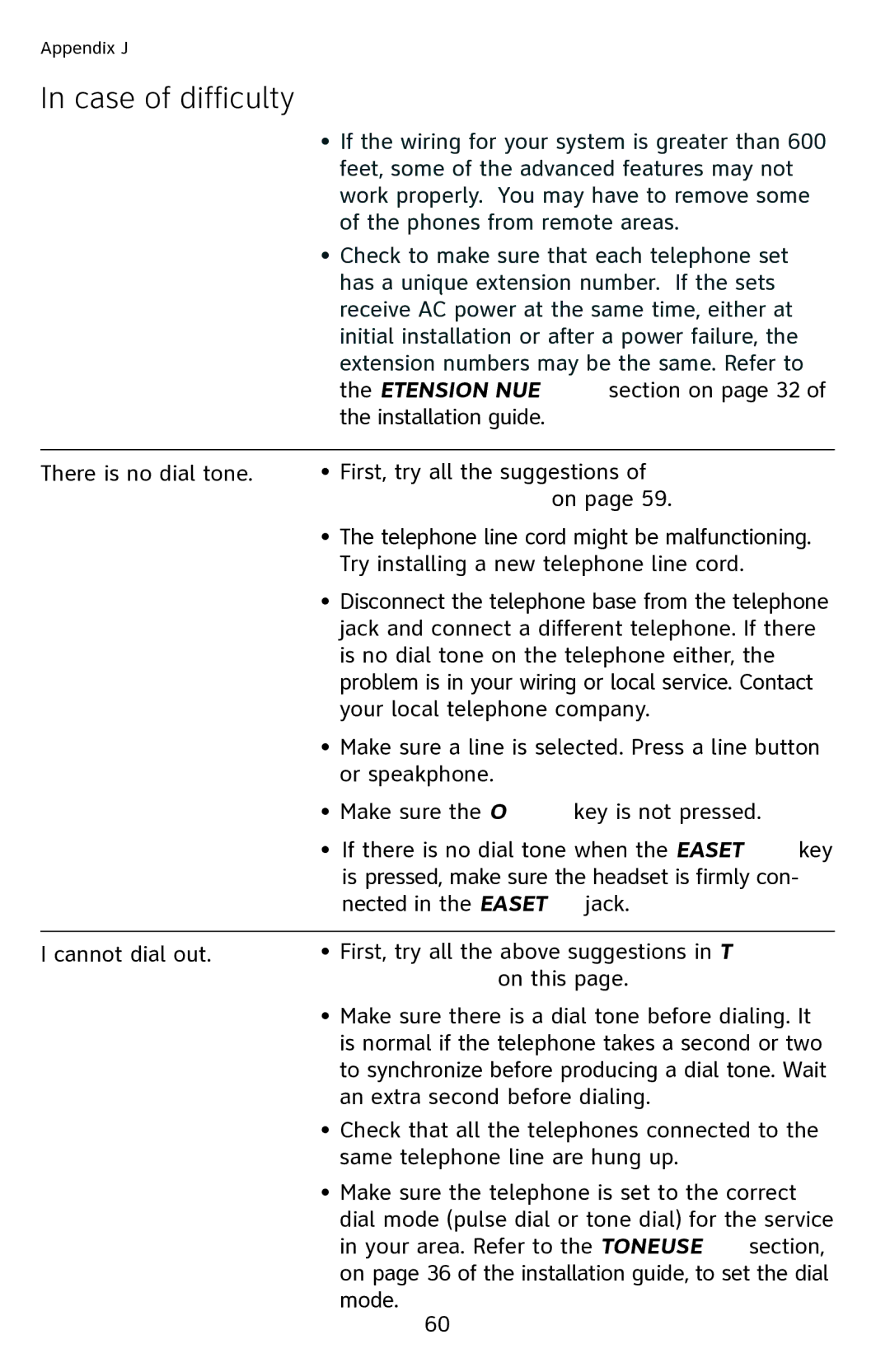 AT&T 1040 user manual Appears to be dead on, Is no dial tone on this 