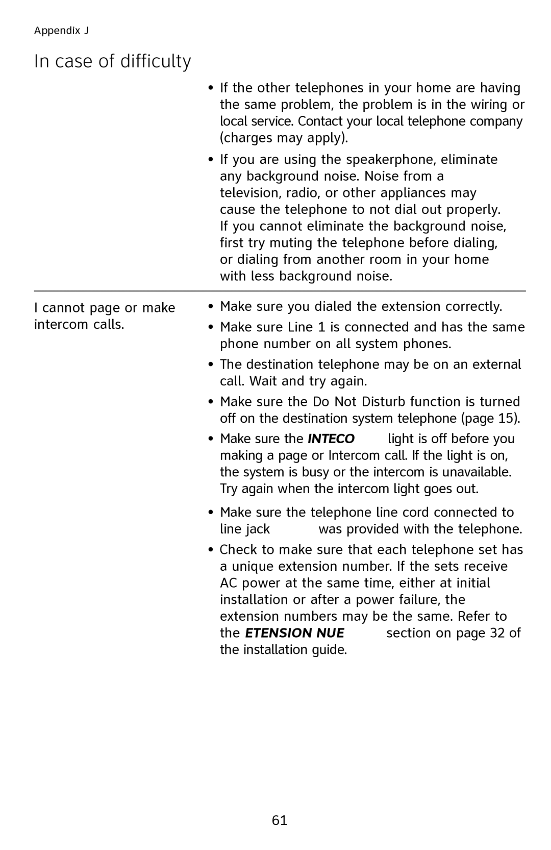 AT&T 1040 user manual Case of difficulty 