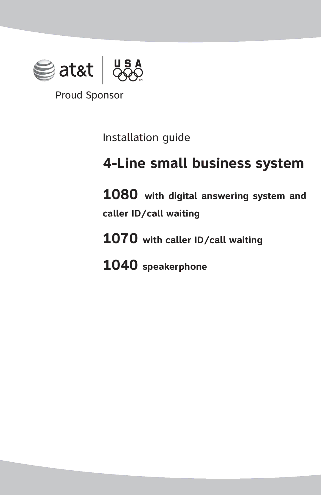 AT&T 1070 manual Installation guide 