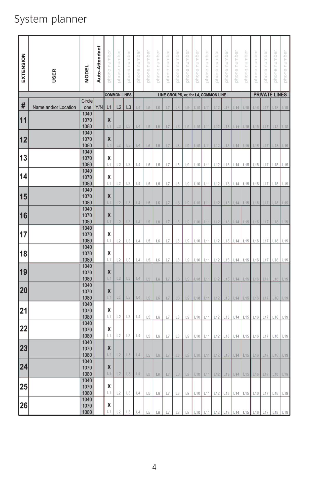 AT&T 1070 manual System planner 