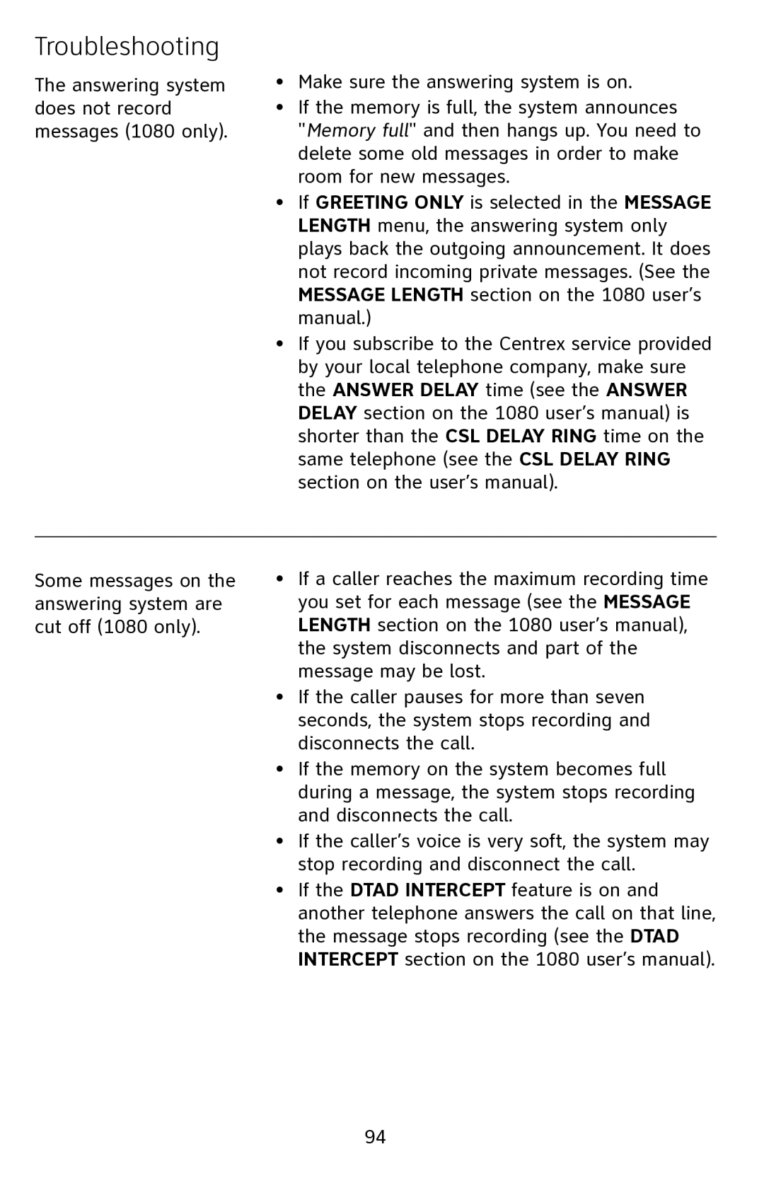 AT&T 1070 manual Troubleshooting 